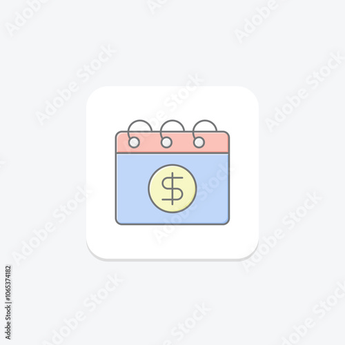 Free Download Salary Month lineal color icon , vector, pixel perfect, illustrator file - GFXLoad