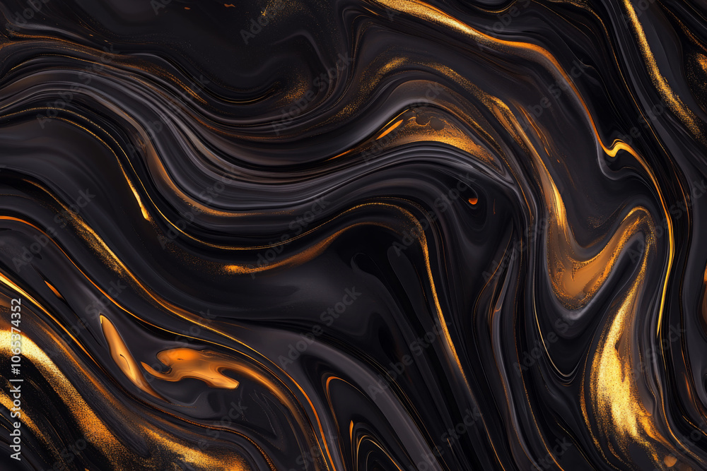 Fototapeta premium Liquid Gold And Black