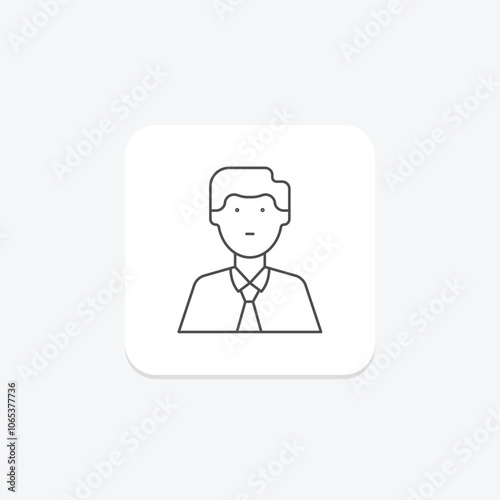 Current Employee thinline icon , vector, pixel perfect, illustrator file