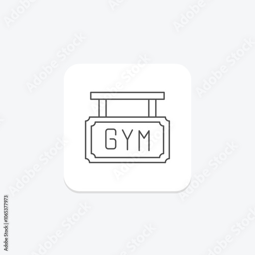 Gym Board thinline icon , vector, pixel perfect, illustrator file