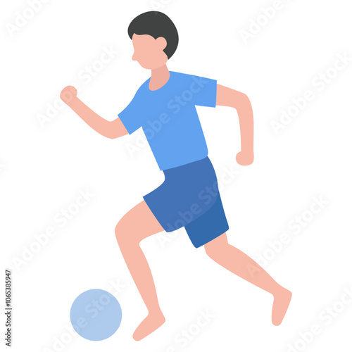 man playing football flat illustration character