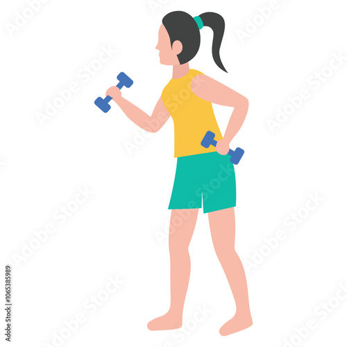 woman exercise with dumbbells