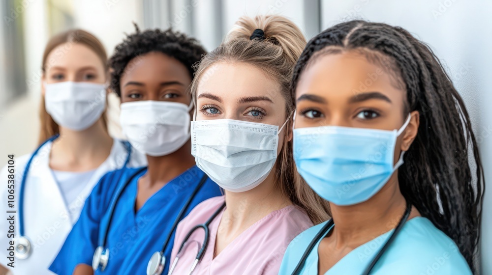 Diverse Group of Healthcare Workers in Masks Diverse Group of Healthcare Workers in Masks