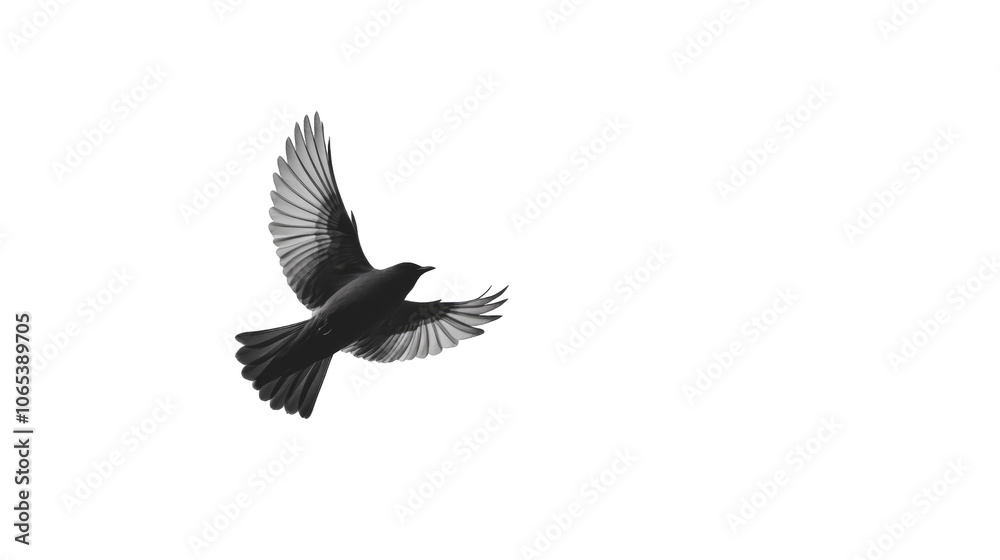 Obraz premium Silhouette of Bird in Flight Over Clear Sky