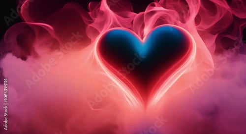 a heart shape covered in beautiful smoke