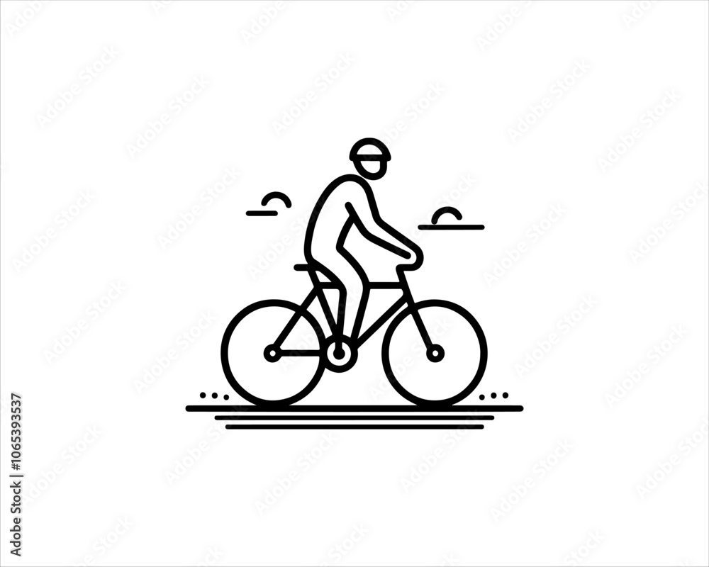 Obraz premium cyclist on a vector