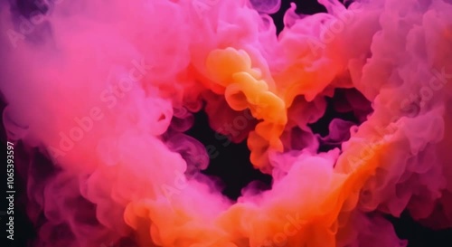 The colored smoke forms a heart