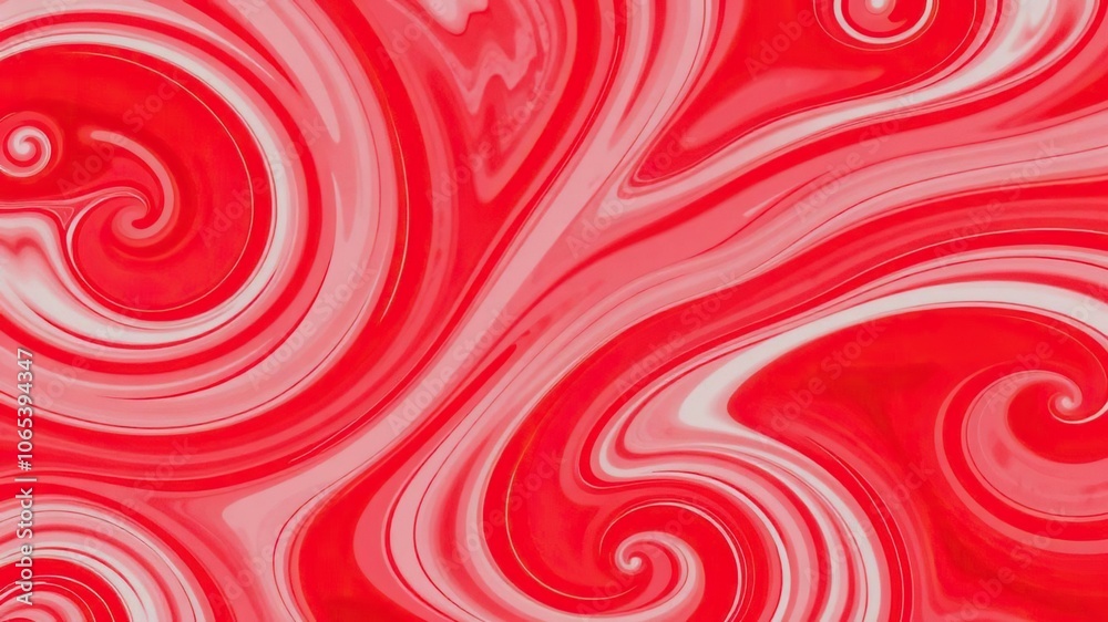 Fototapeta premium Abstract red background with dynamic swirls and curves, artistic