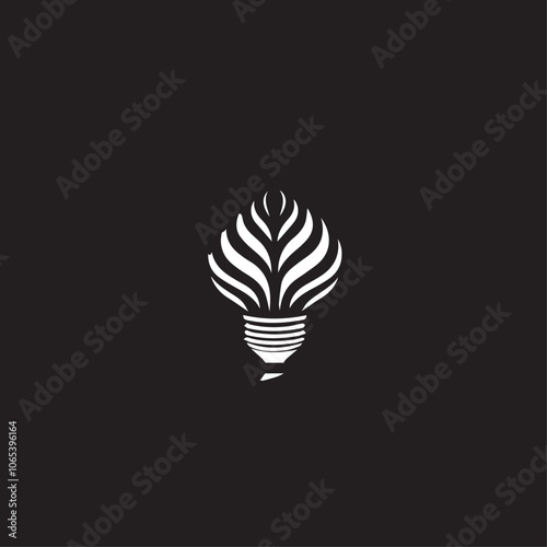 Lightbulb In cartoon, hand-drawn flat style. image for social media, websites and UI. Isolated 2D vector design in logo, icon, sketch style, simple line vector, single color. AI Generative Art.