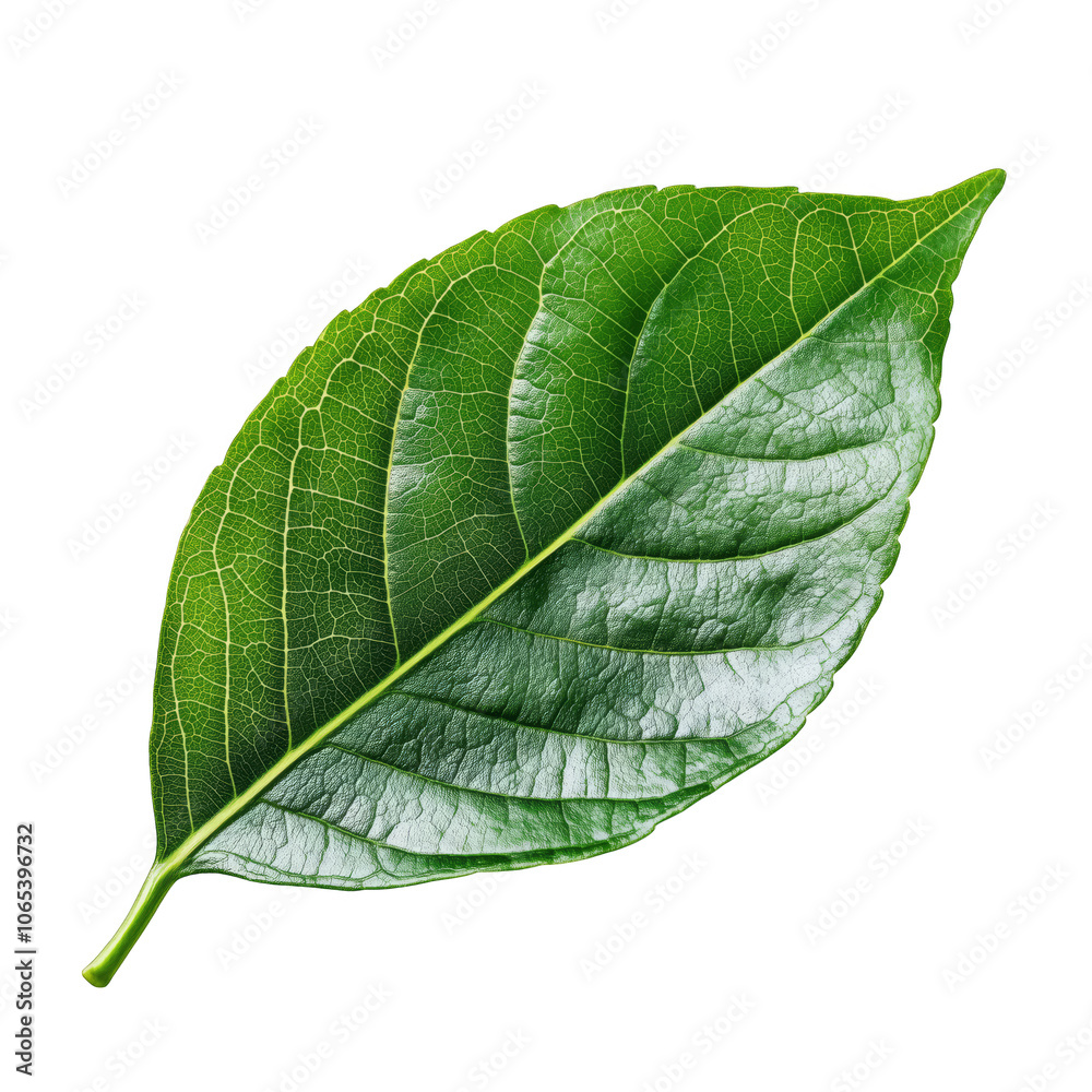 Obraz premium Vivid Green Leaf Isolated on White Background