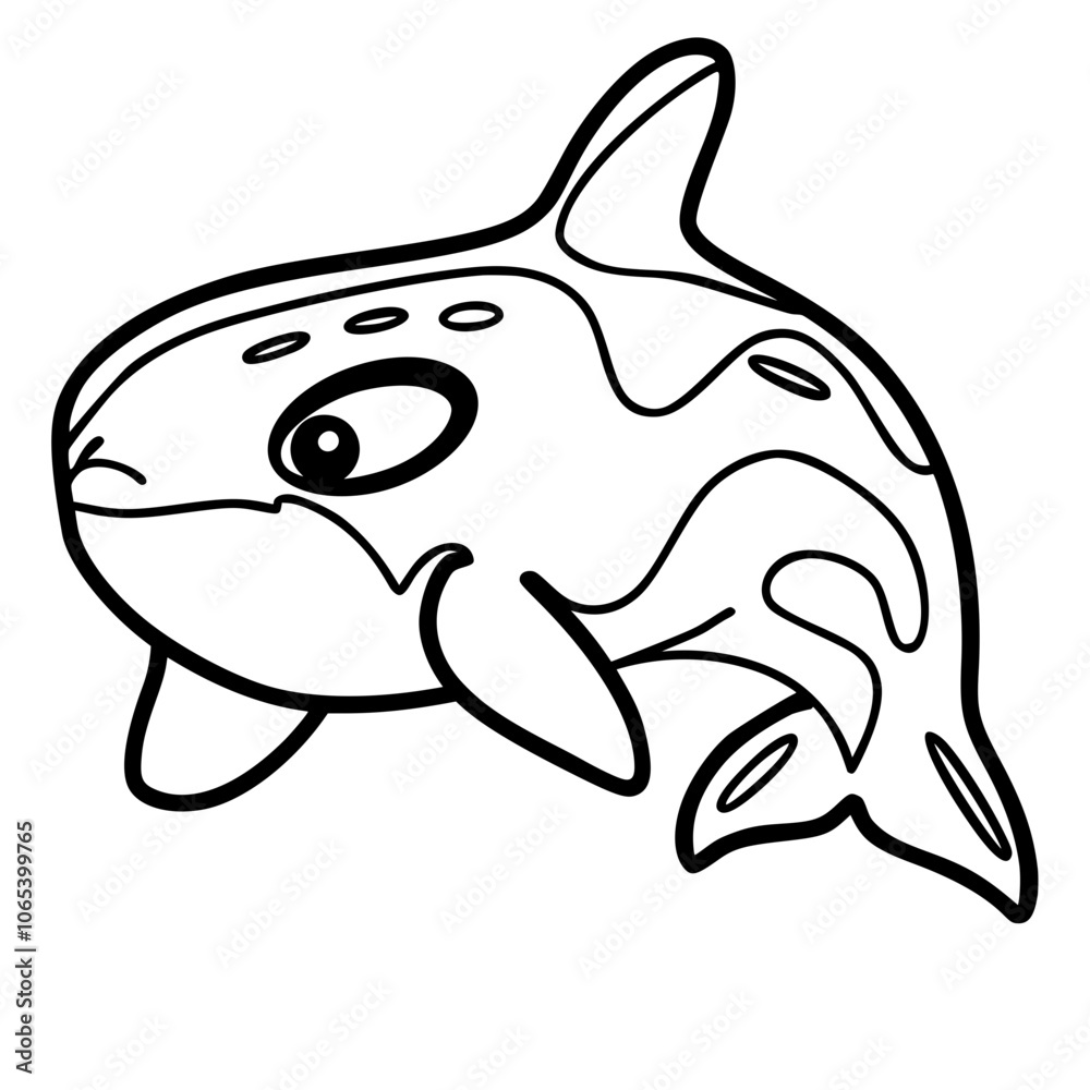 Fototapeta premium Cute whale doodle 