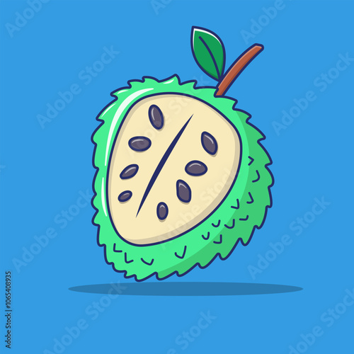 Soursop, tropical fruit, exotic fruit, vector graphic, food, healthy food, Fruit Icon