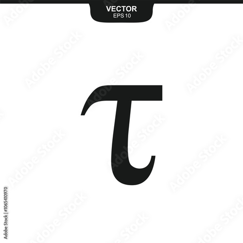 Tau lowercase symbol, third letter of the Greek alphabet, value of three, finance and mathematics symbol