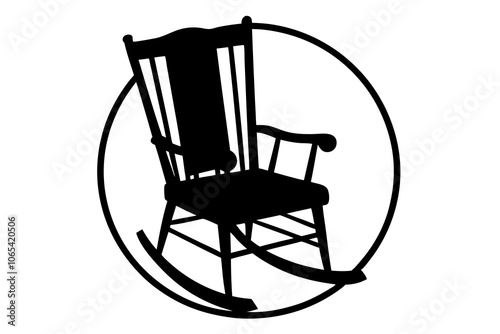 Glider chair silhouette vector.