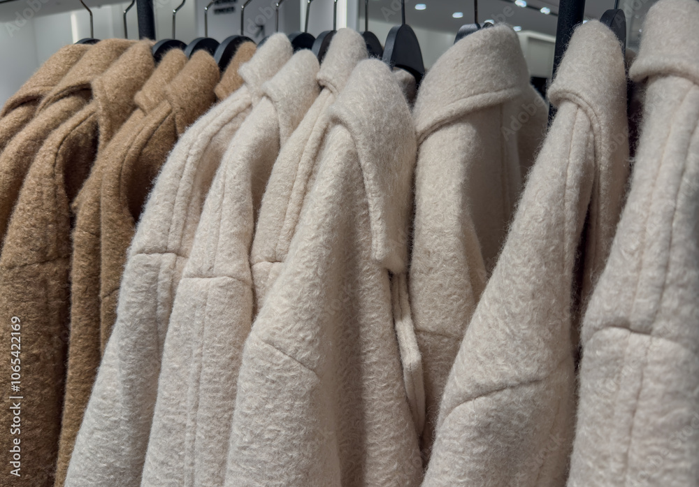 Cashmere Mäntel auf einem Kleiderständer