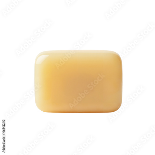 Smooth yellow soap bar on a clean surface