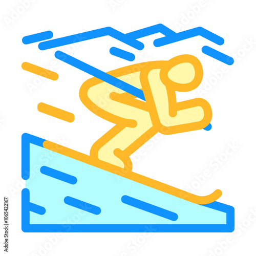 alpine skiing winter sport color icon vector. alpine skiing winter sport sign. isolated symbol illustration