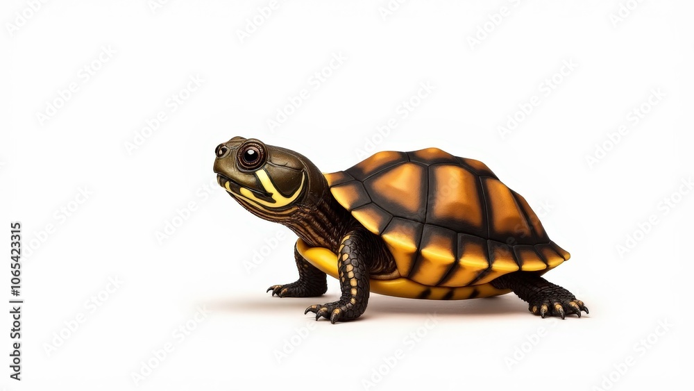 Obraz premium Baby box turtle art showing unique shell textures, ideal for nature or wildlife themes