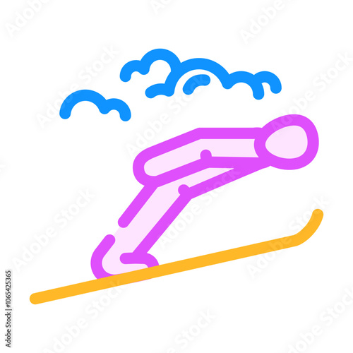 ski jumping winter sport color icon vector. ski jumping winter sport sign. isolated symbol illustration