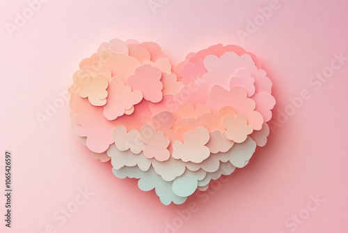 Heart-Shaped Cloud Cutouts in Pastel Colors