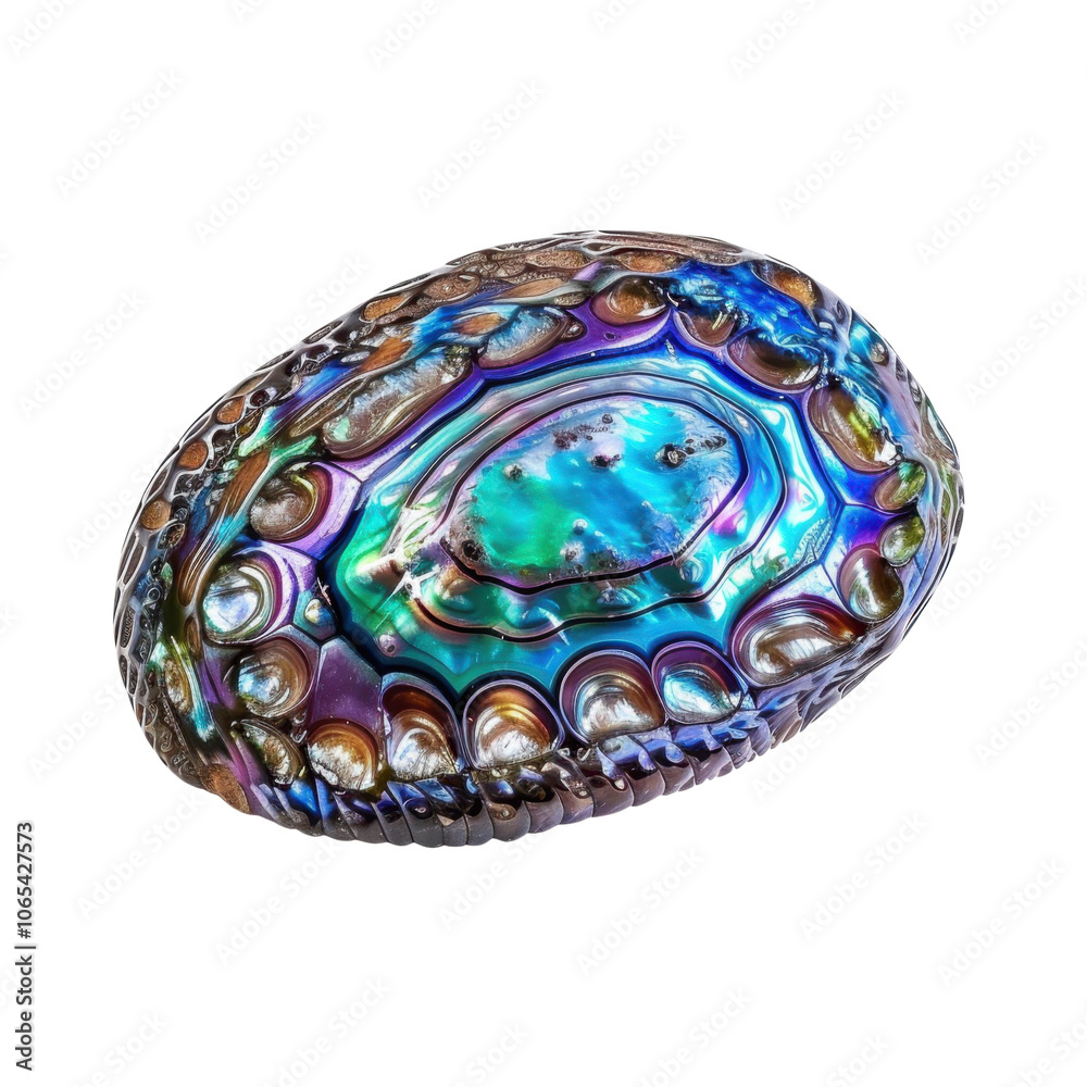 Fototapeta premium Abalone Shell with Iridescent Colors and Intricate Patterns