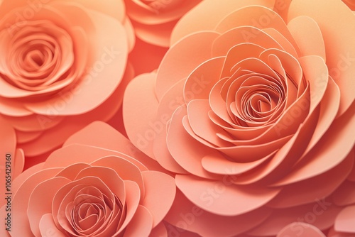 Layered Paper Roses for Valentine's Day Card Design