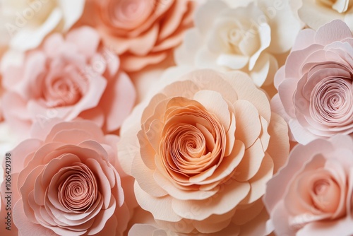 Layered Roses Paper Cut Valentines Day Card Design