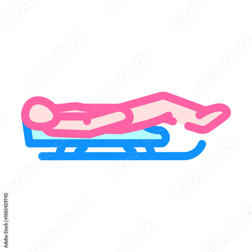 luge winter sport color icon vector. luge winter sport sign. isolated symbol illustration