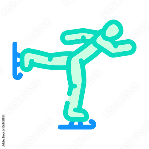 figure skating winter sport color icon vector. figure skating winter sport sign. isolated symbol illustration