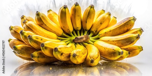 Double-exposed Kepok bananas, a Southeast Asian tropical delight. photo