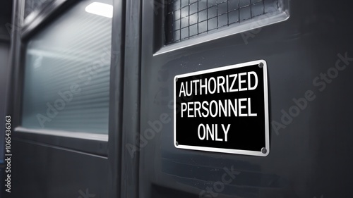 Authorized personnel only sign on door