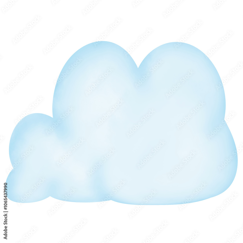 Fototapeta premium Beautifully shaped and colorful blue cloud painting.