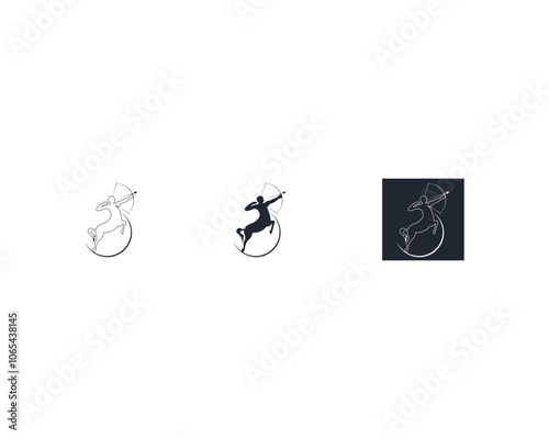 Centaur Archer, mythology creature, Sagitarius Zodiac Sign vector logo icon, fastarch logo from fast archer woman centaur vector for logo, sign, emblem or symbol graphic design vector illustration.