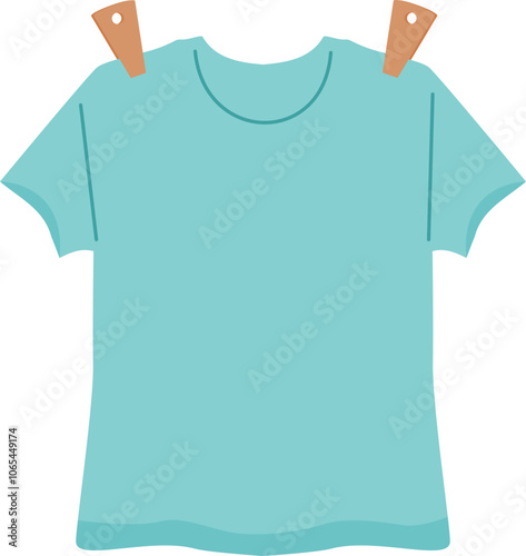 Buttoned Shirt with Clothespin