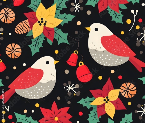 Christmas Bird Pattern photo