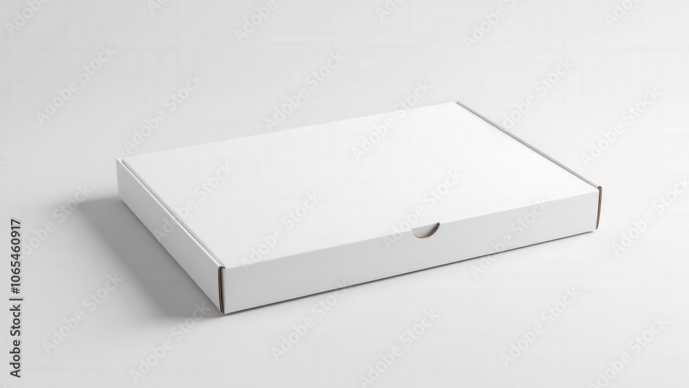 White long pizza box in a clean setting, ideal for branding mockups and product displays