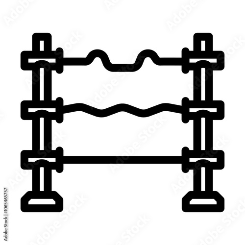 barbell fitness tool line icon vector. barbell fitness tool sign. isolated contour symbol black illustration