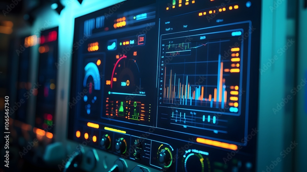 Obraz premium A smart control panel displaying energy usage trends