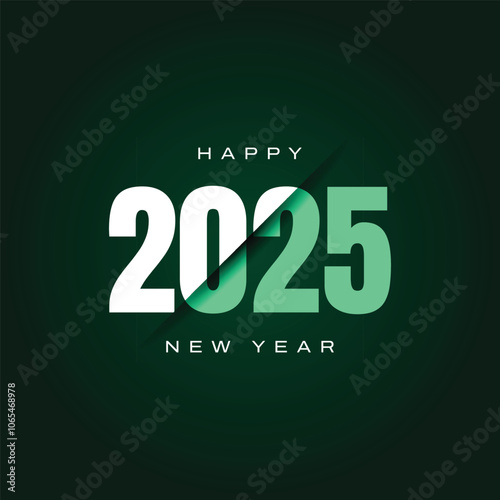 2025 Happy New Year Text Typography Design Element flyer banner design