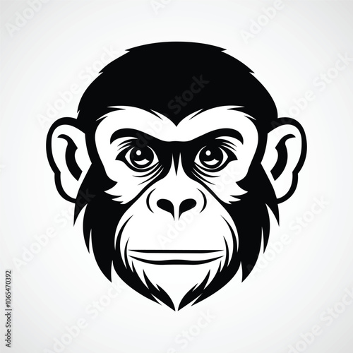 Vector monkey face logo design photo