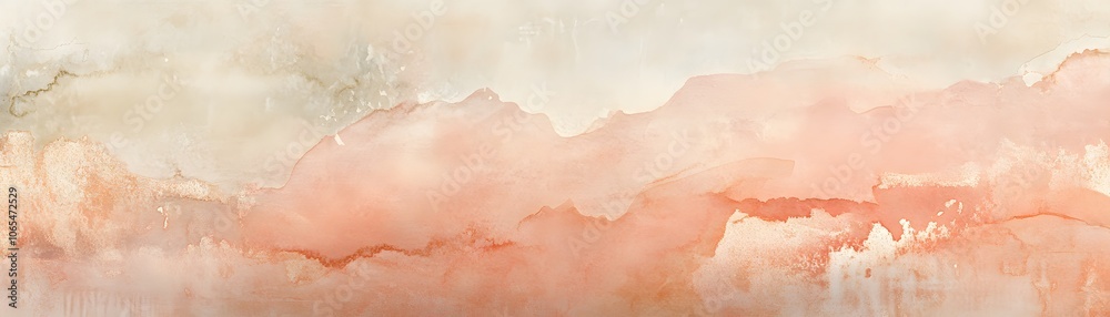 Fototapeta premium Abstract Watercolor Painting in Earthy Tones with Distressed Texture
