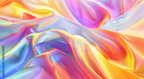 Vibrant pastel rainbow smooth gradient background with ample space