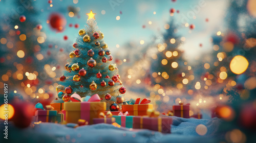 Exquisite Christmas poster with festive atmosphere