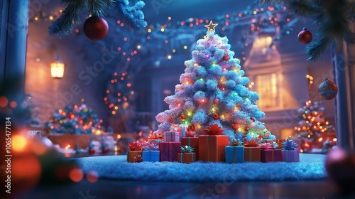 Exquisite Christmas poster with festive atmosphere