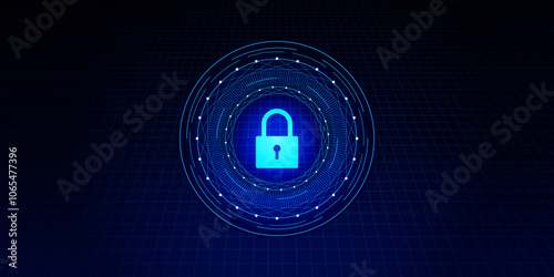 Cyber security, network technology protection background design, vector illustration