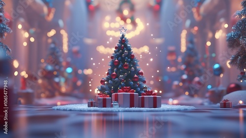 Exquisite Christmas poster with festive atmosphere