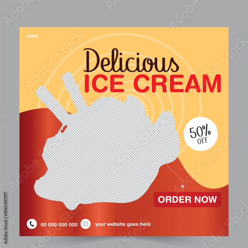 summer special ice cream social media banner post design