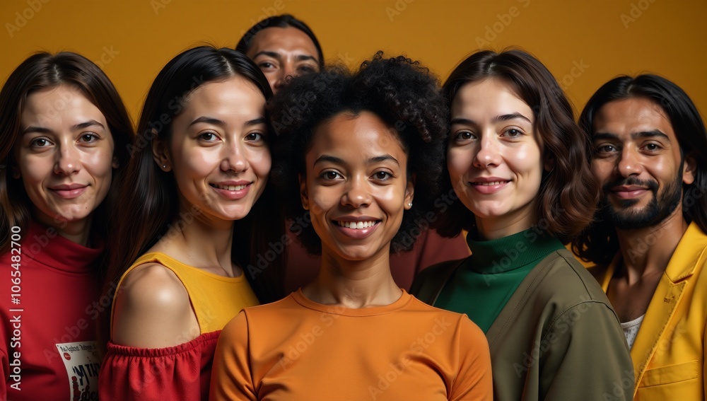 Fototapeta premium A diverse gathering illustrating cultural representation and unity against discrimination