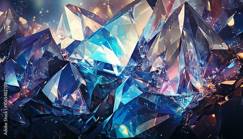 Wallpaper Mural キラキラ光る透明感のあるクリスタル背景_02 Torontodigital.ca