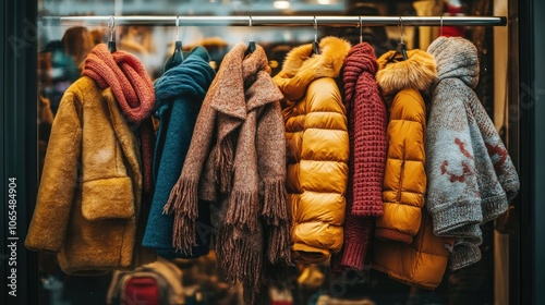 Cozy Outerwear Display in Vibrant Colors